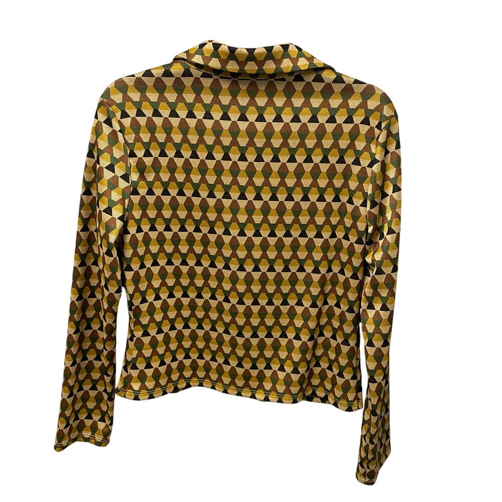 Zara Button Front Lowcut Collared Retro Geometric… - image 5